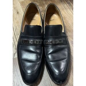 Hugo Boss Men's 12 Vero Cuoio Black Leather SlipOn Dress Shoe Loafer 50388426